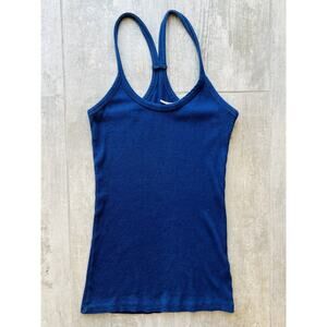 TRESICS Womens Navy Casual Summer Tank Top Racerback Stretch Ribbed Fitted S